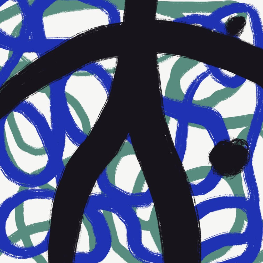 Energetic Abstract Figure by Little Dean — canvas wall art