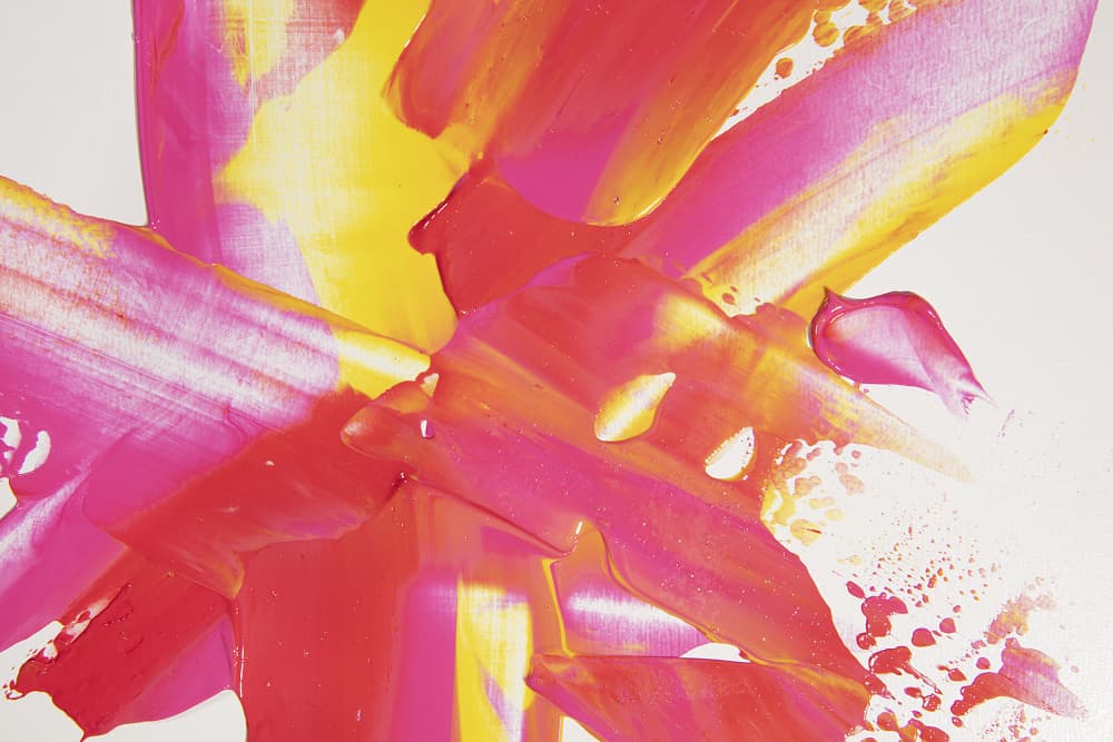 Fuchsia Yellow Energy by Julia Ramiro — canvas wall art