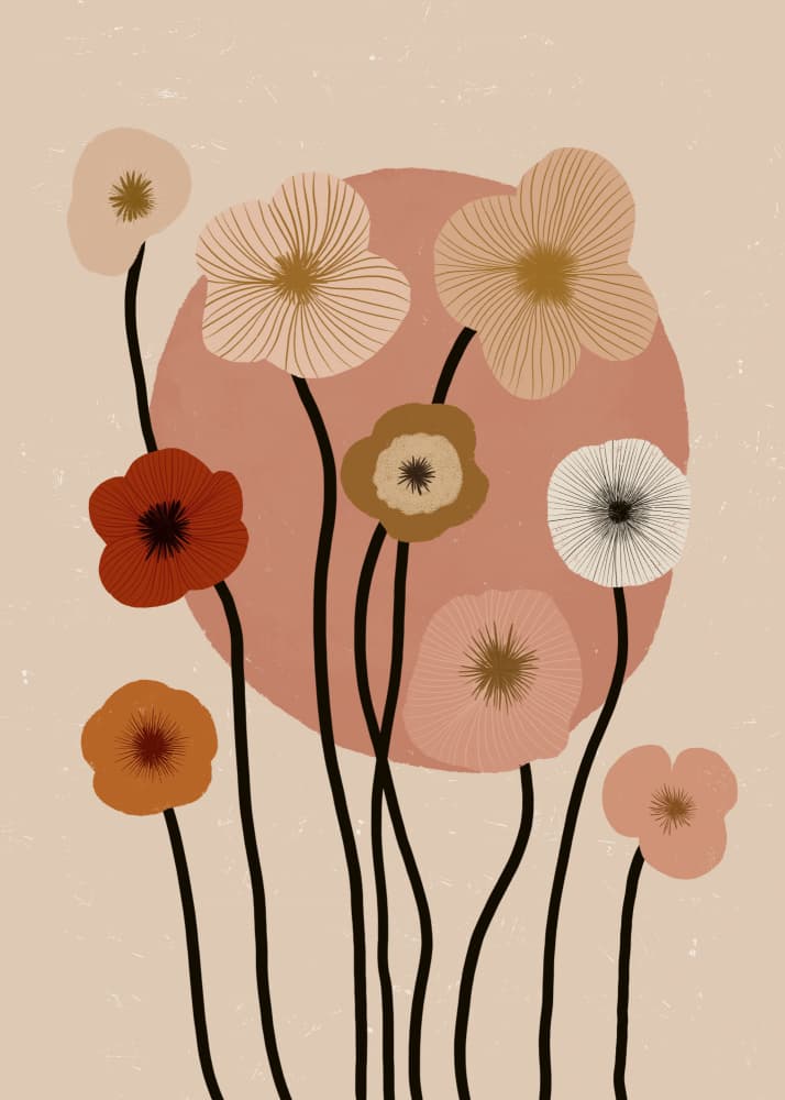 Boho Floral Sunset by Katarzyna Gąsiorowska — canvas wall art