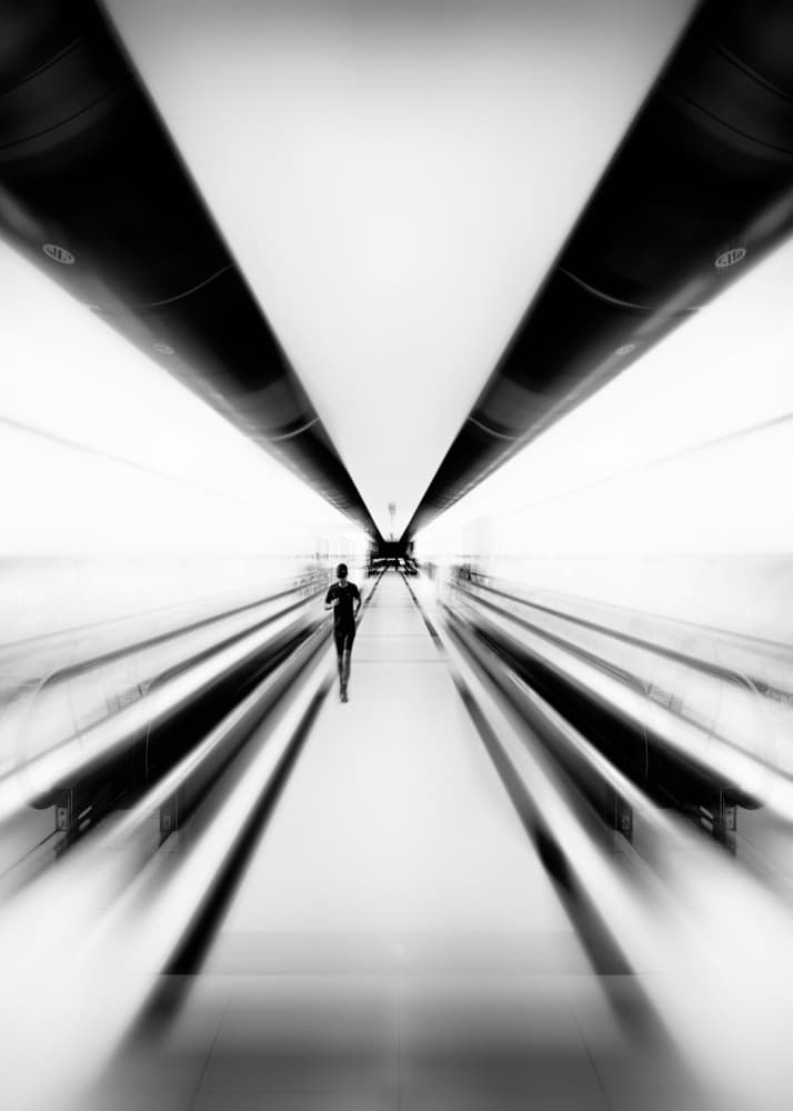 Futuristic Tunnel Runner by Ahmed Thabet — canvas wall art
