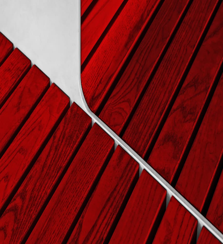 Vibrant Red Slats by Gilbert Claes — canvas wall art