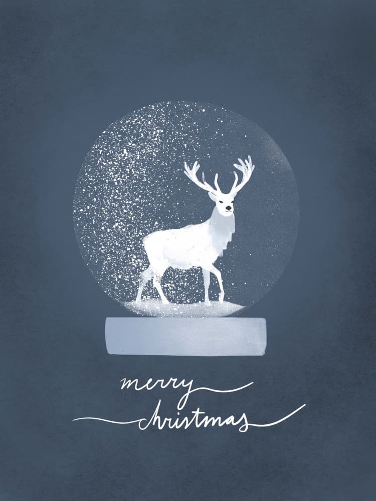 Snowglobe Deer by Goed Blauw — canvas wall art