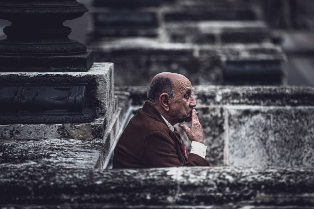 Thoughtful Old Man by Marco Tagliarino — canvas wall art