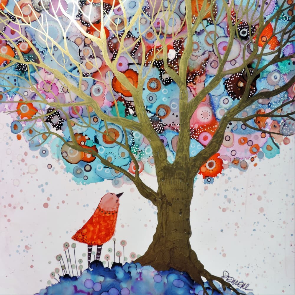 Whimsical Tree Bird by Sylvie Demers — canvas wall art