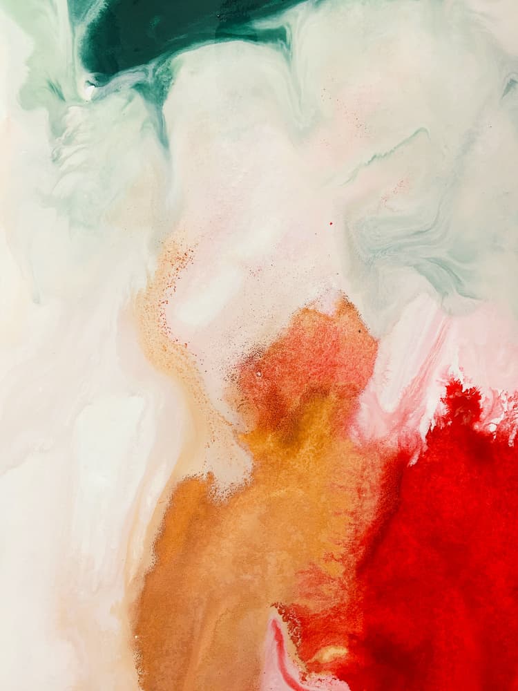 Liquid Gold Red Abstract by Ejaaz Haniff — canvas wall art