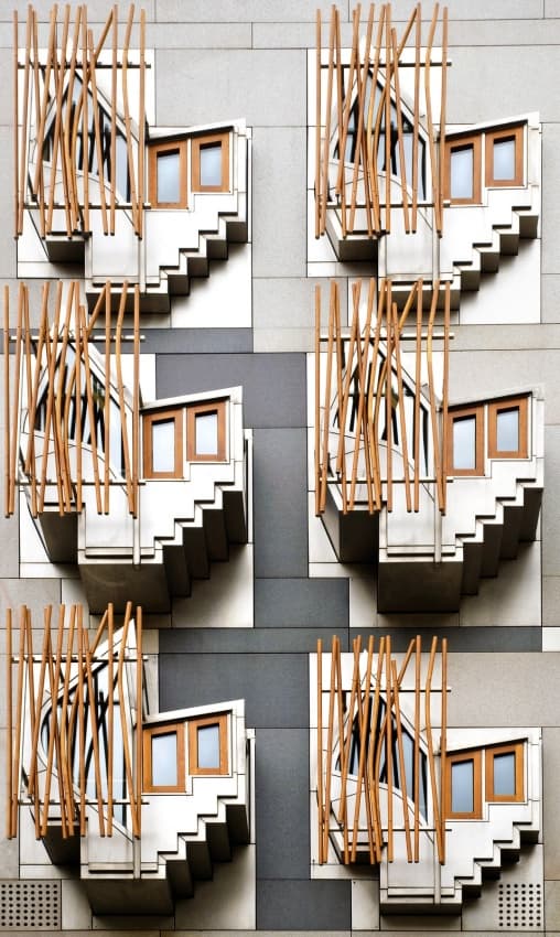 Modern Architectural Facade by Linda Wride — canvas wall art