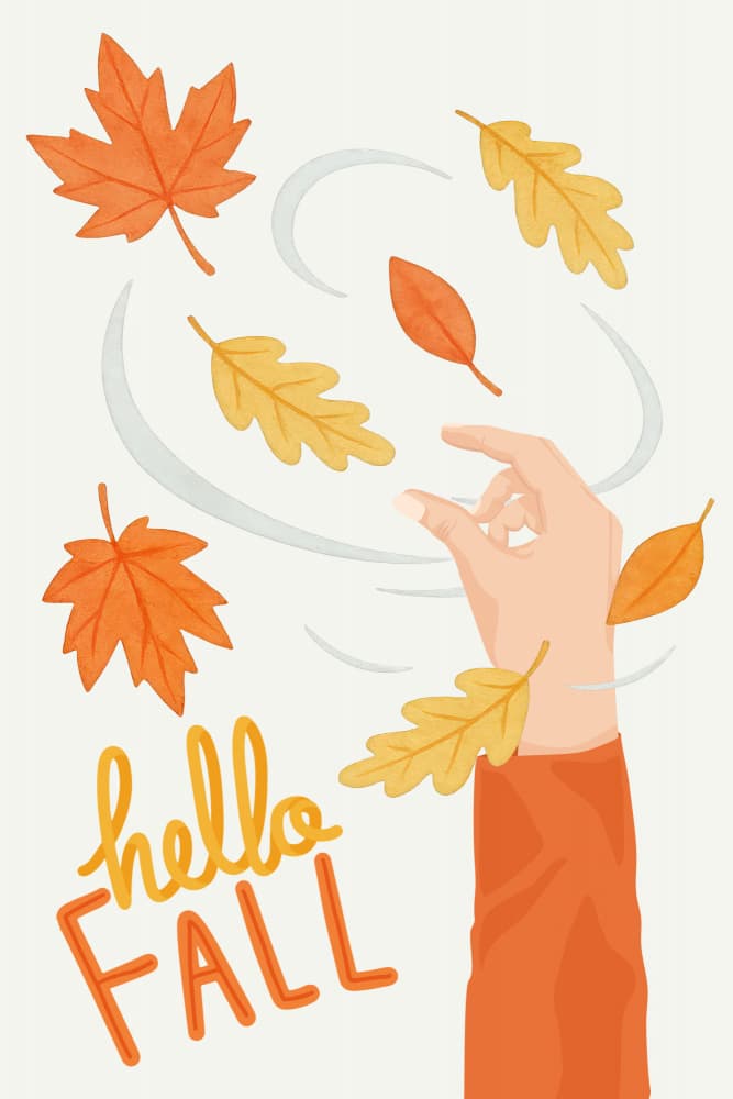 Hello Fall Leaves by Marja van den Hurk — canvas wall art