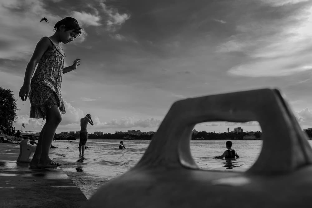 Youthful River Play by Kuntal Biswas — canvas wall art