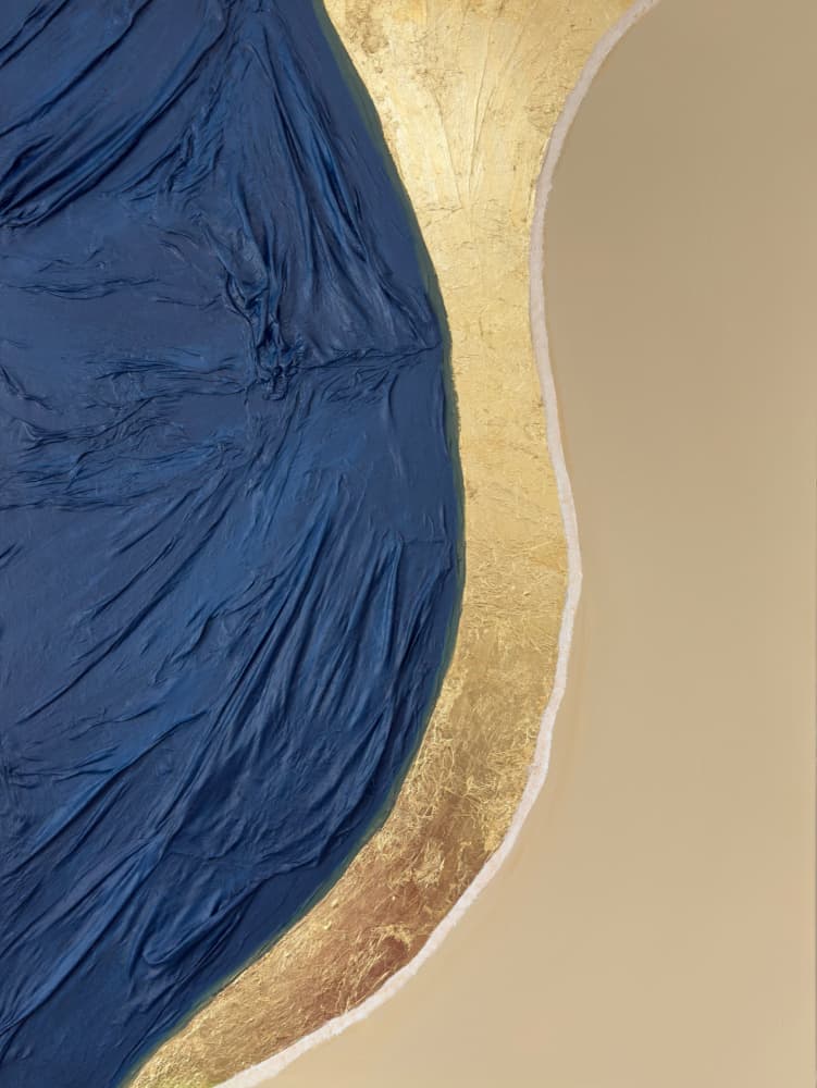 Golden Blue Texture by VonRondon — canvas wall art