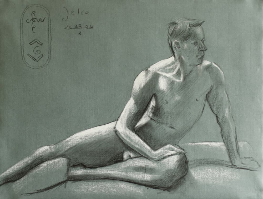 Thoughtful Male Figure Study by Corné Akkers — canvas wall art