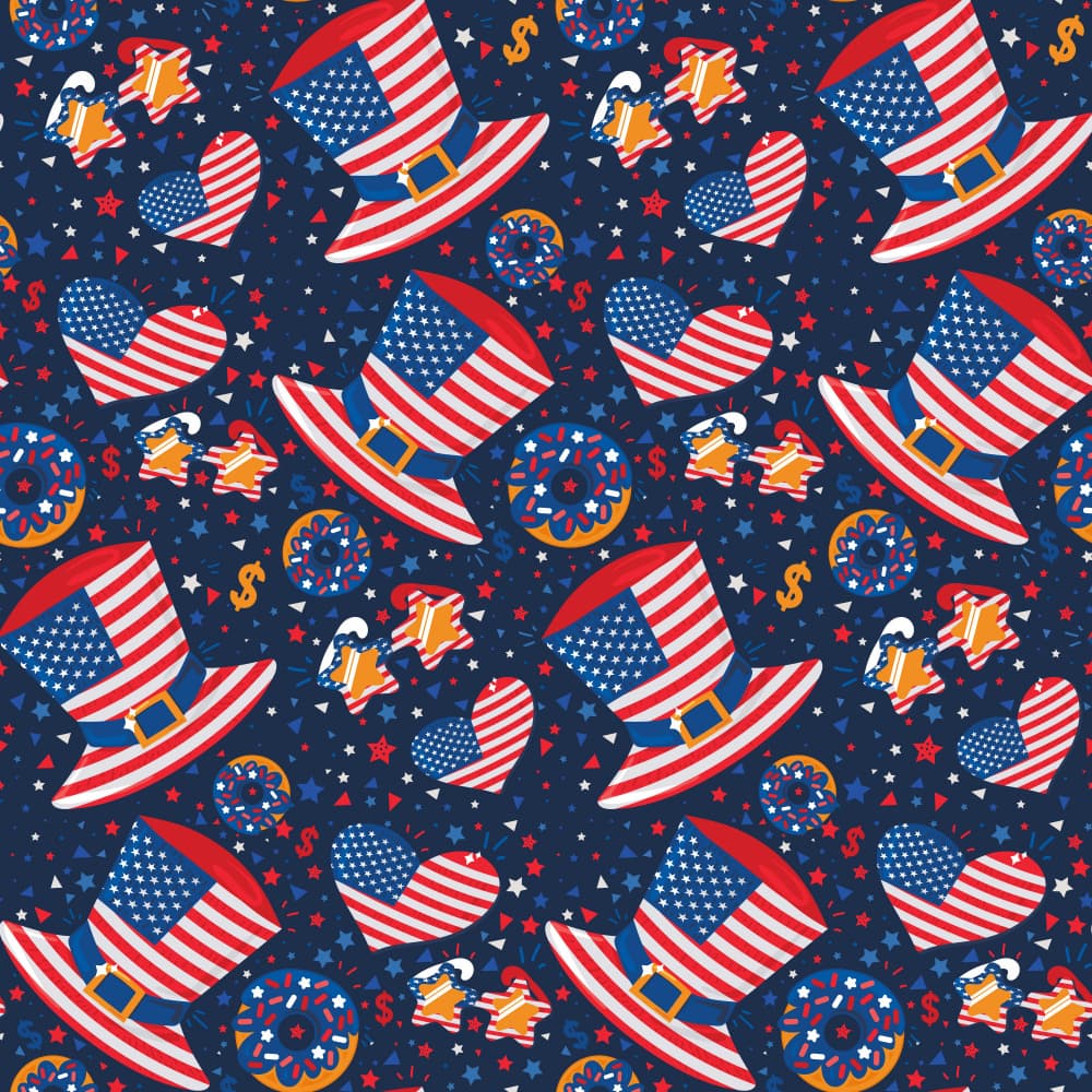Patriotic Holiday Pattern by Marika Barsrsind β canvas wall art