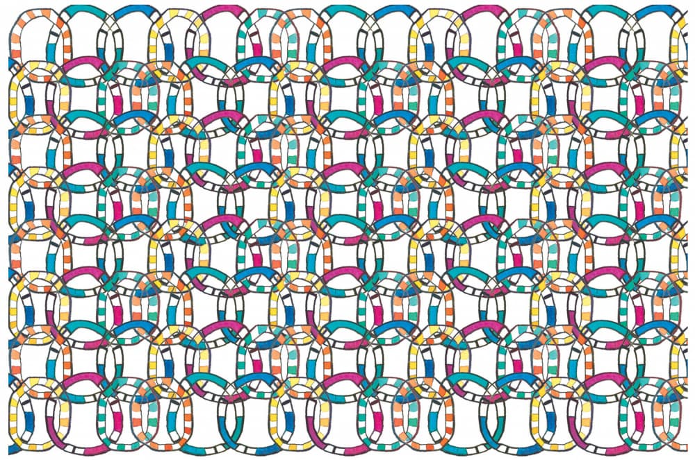 Colorful Interlocking Rings by Breanna Megan Studio — canvas wall art