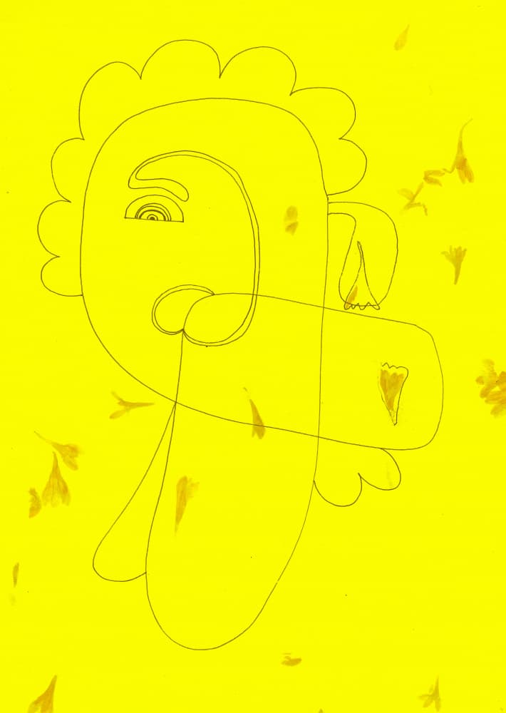 Yellow Abstract Face by Santhosh ch — canvas wall art