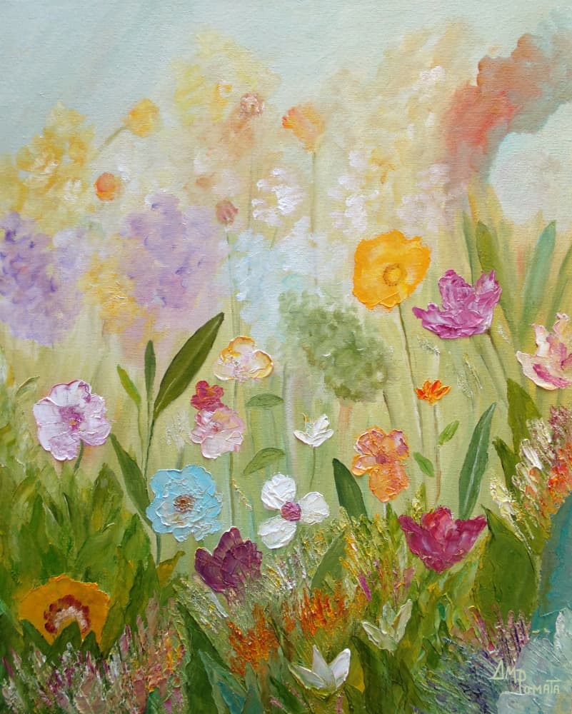 Colorful Wildflower Meadow by Angeles M. Pomata — canvas wall art