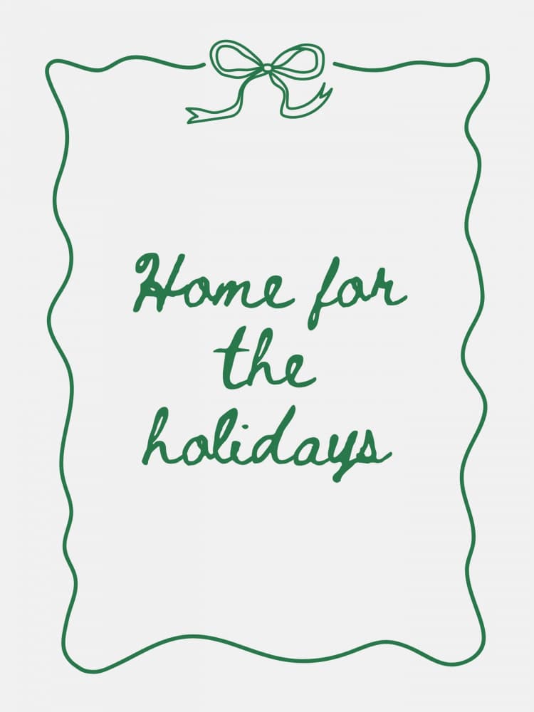 Home For The Holidays Bow by Jolly and Dash — canvas wall art