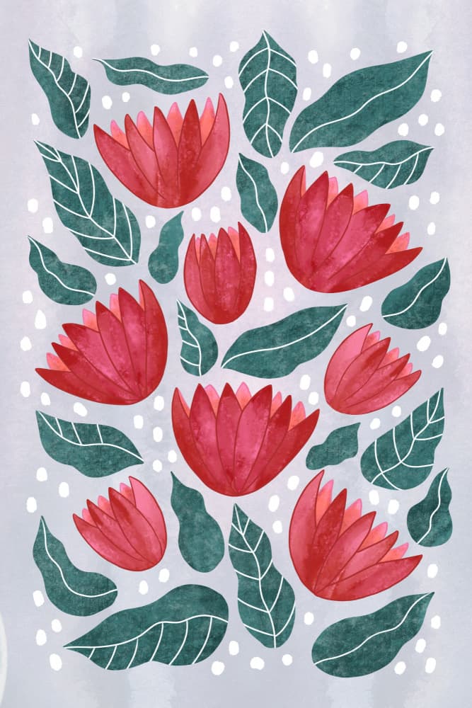 Watercolor Floral Pattern by EMELIEmaria — canvas wall art