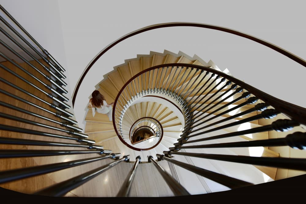Elegant Spiral Staircase by Jorge Pimenta — canvas wall art