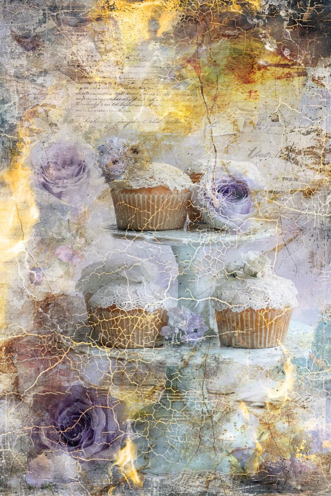 Vintage Cupcakes and Roses by Rafal Kulik — canvas wall art