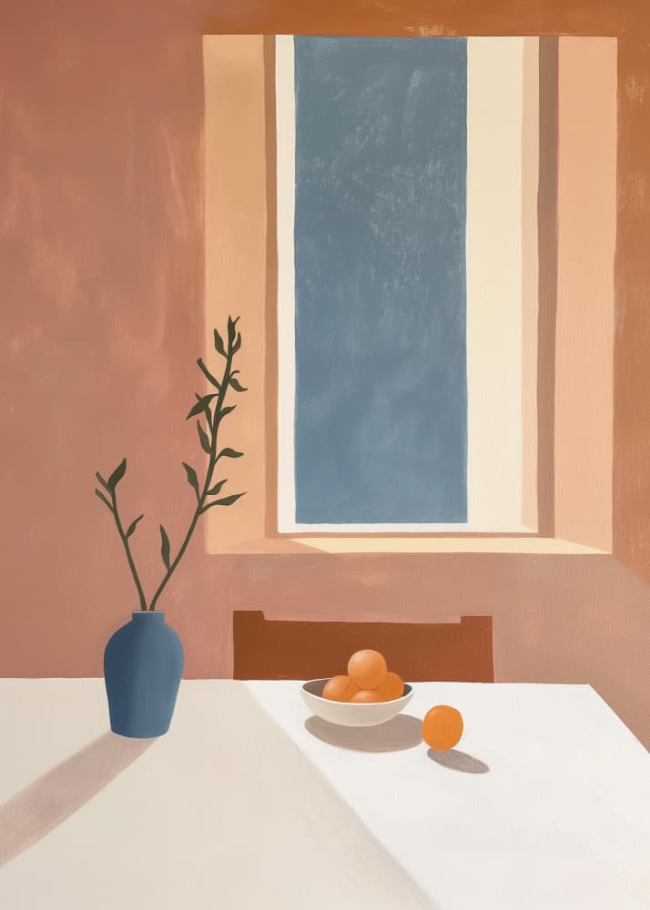 Sunlit Oranges and Vase by SHANDU — canvas wall art