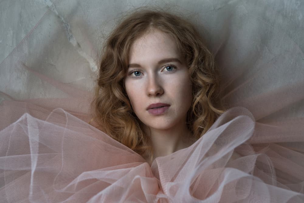 Dreamy Pink Tulle Portrait by Ruth Franke — canvas wall art