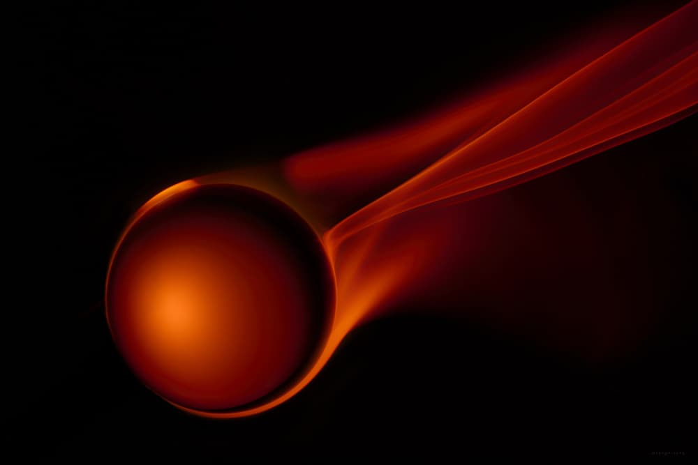 Glowing Red Comet by Drazen Sokac — canvas wall art