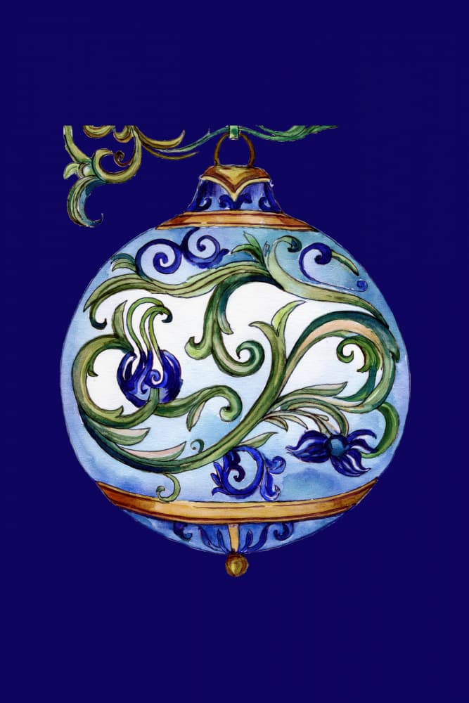 Elegant Blue Ornament by casa cartissi — canvas wall art