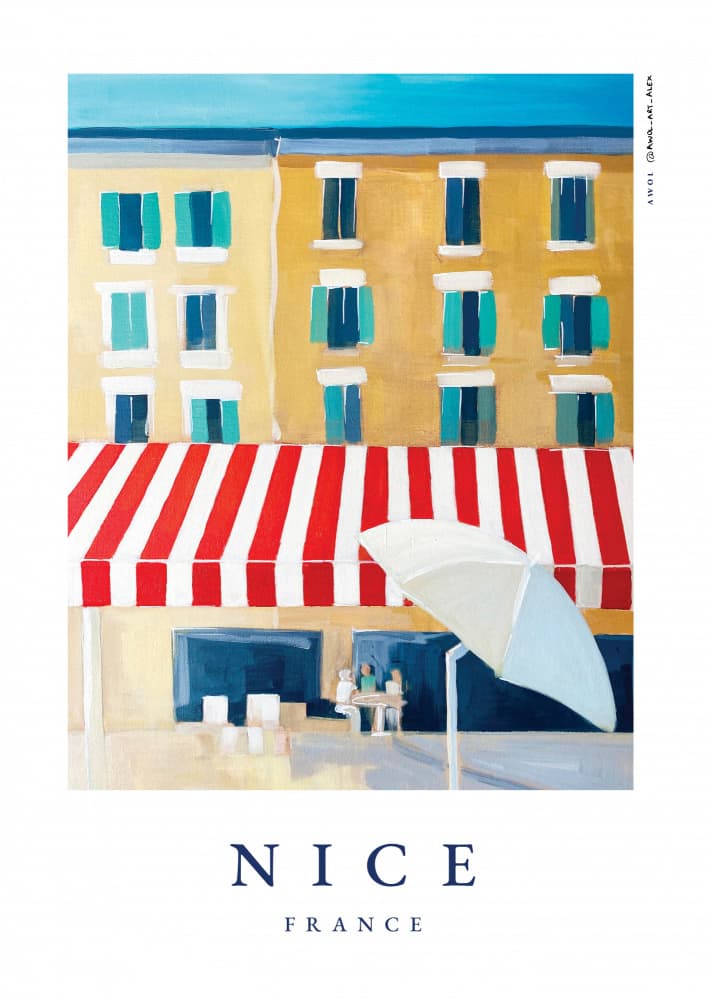 Nice France Cafe by Awol Art Alex — canvas wall art