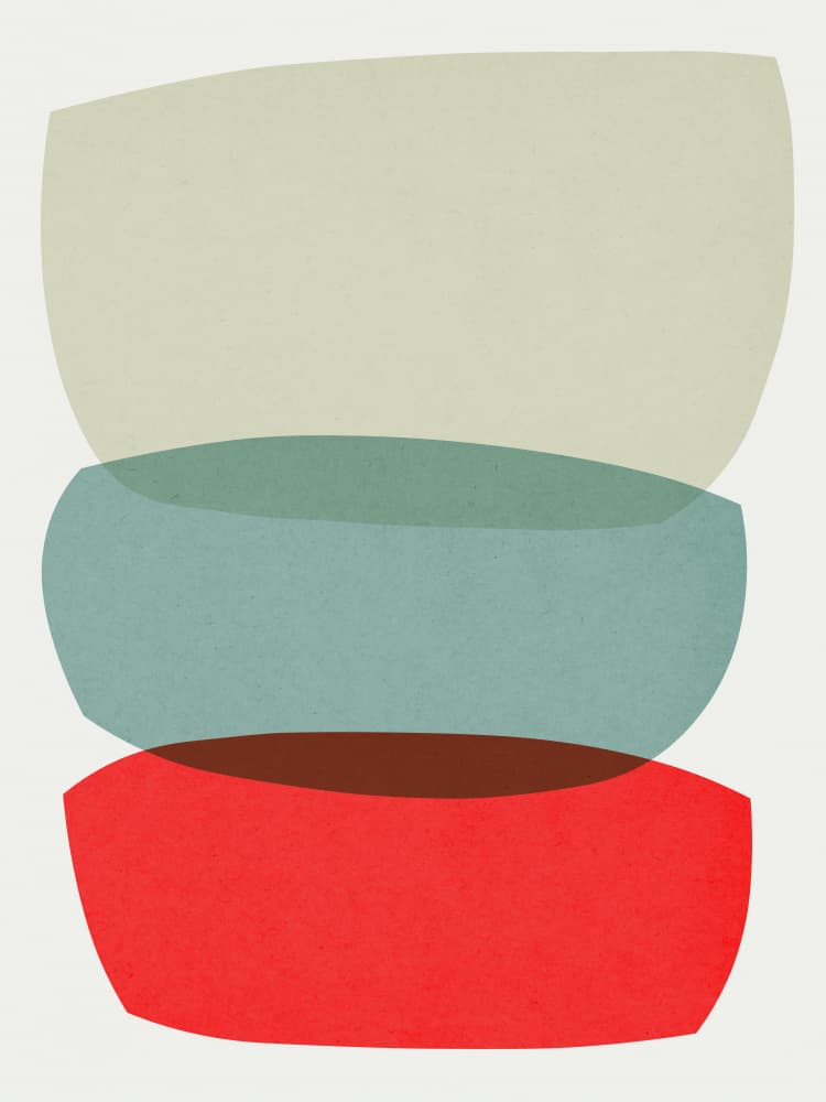 Stacked Colorful Shapes by Vitor Costa — canvas wall art