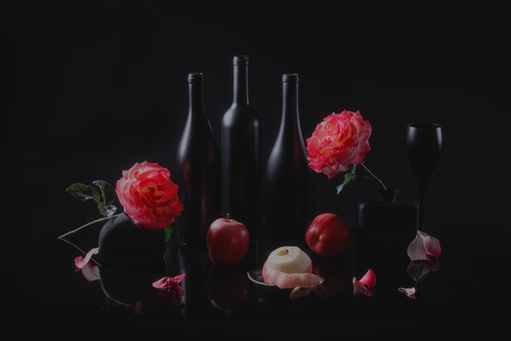 Elegant Dark Still Life by Lydia Jacobs — canvas wall art
