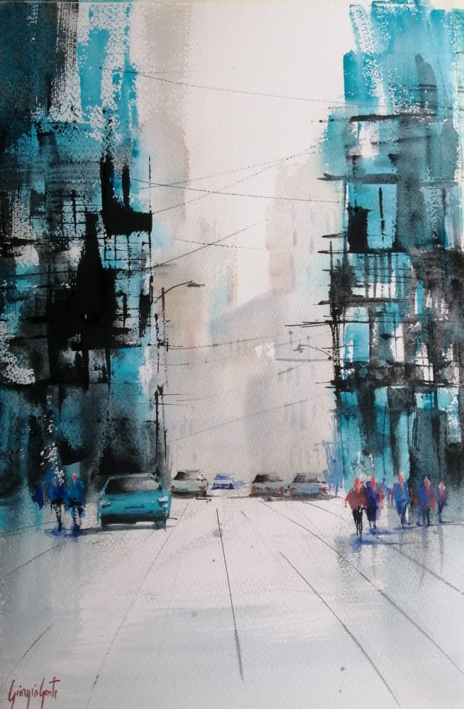 Abstract City Street by Giorgio Gosti — canvas wall art