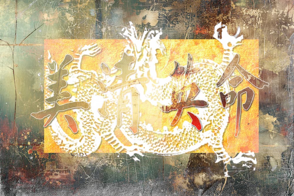 Golden Dragon Calligraphy by Rafal Kulik — canvas wall art