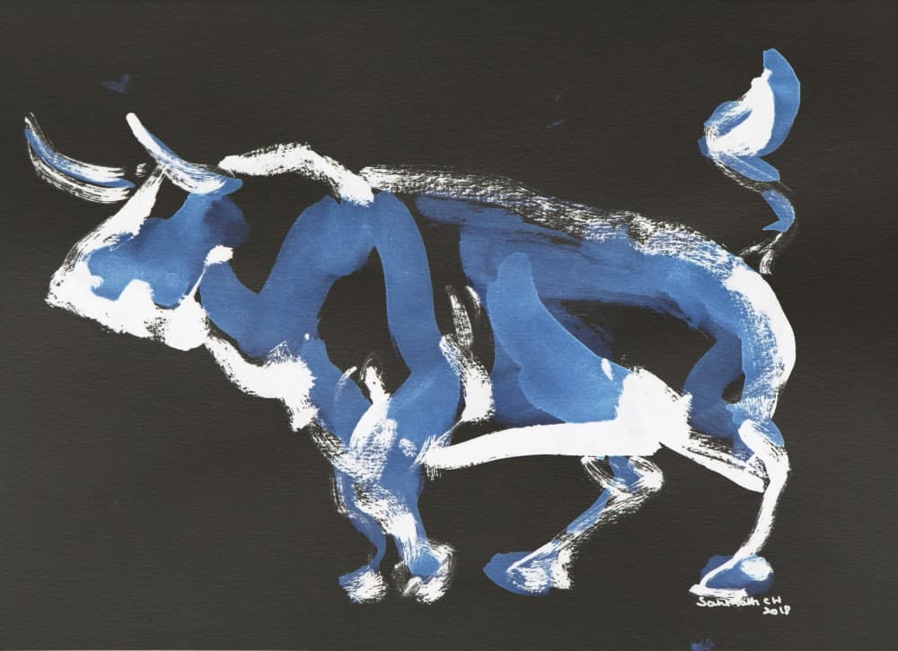 Powerful Blue Bull by Santhosh ch — canvas wall art