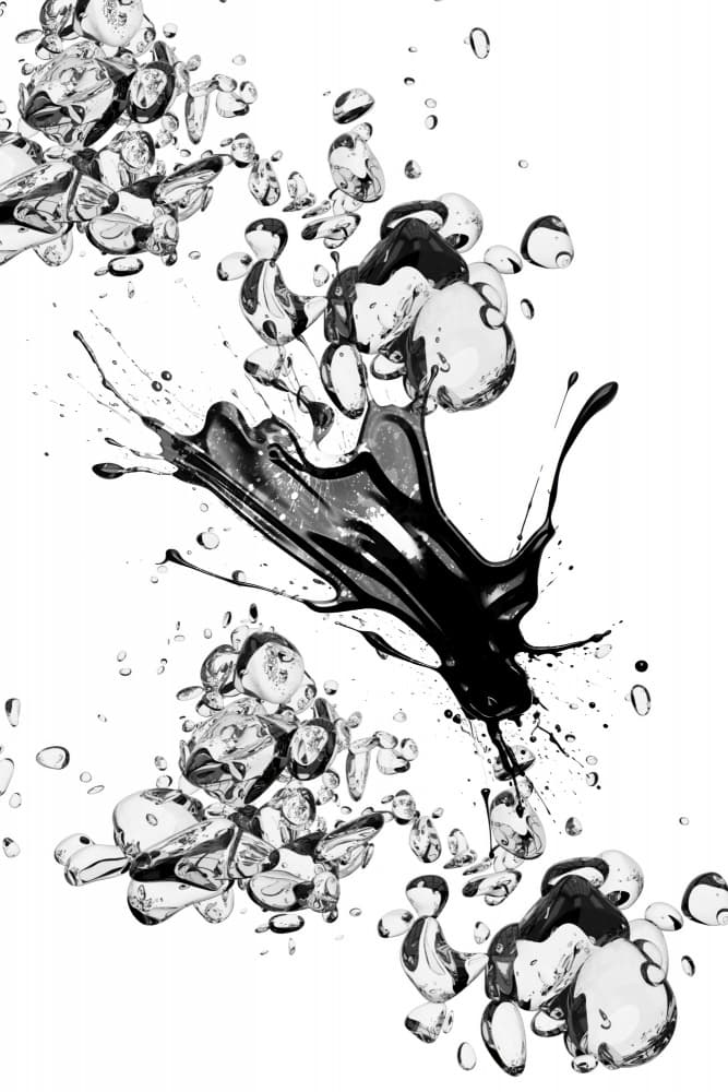 Black Ink Splash by Rafal Kulik — canvas wall art