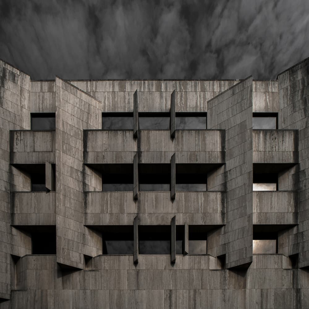 Brutalist Concrete Geometry by Gilbert Claes — canvas wall art