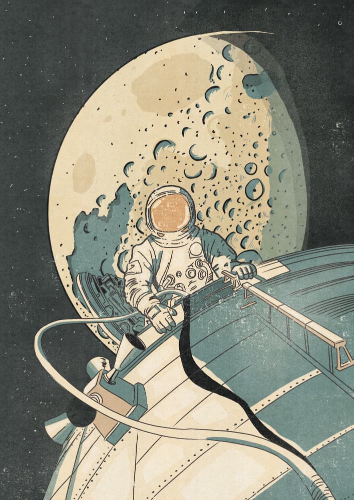 Retro Space Pilot by Nicholas — canvas wall art