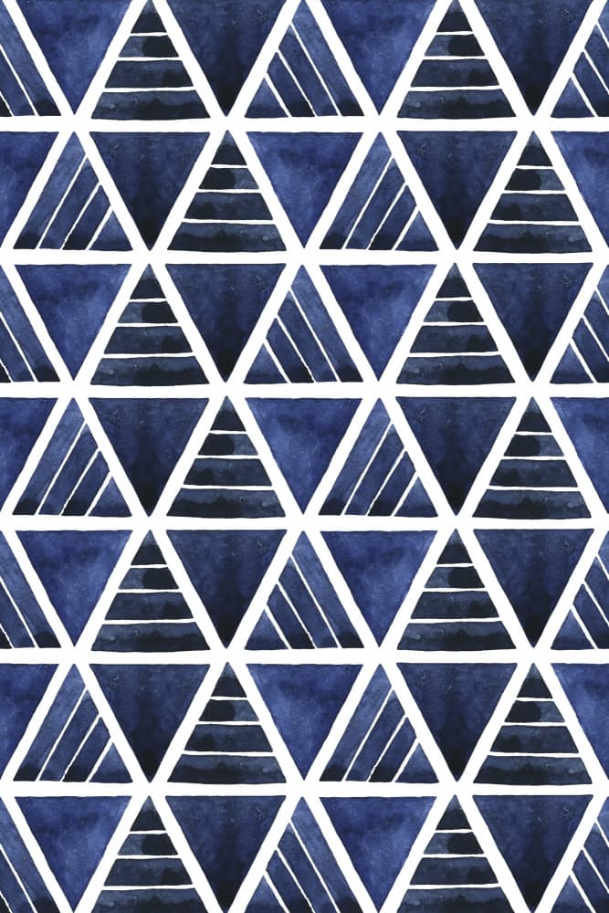 Indigo Triangle Pattern by Fun Qui — canvas wall art