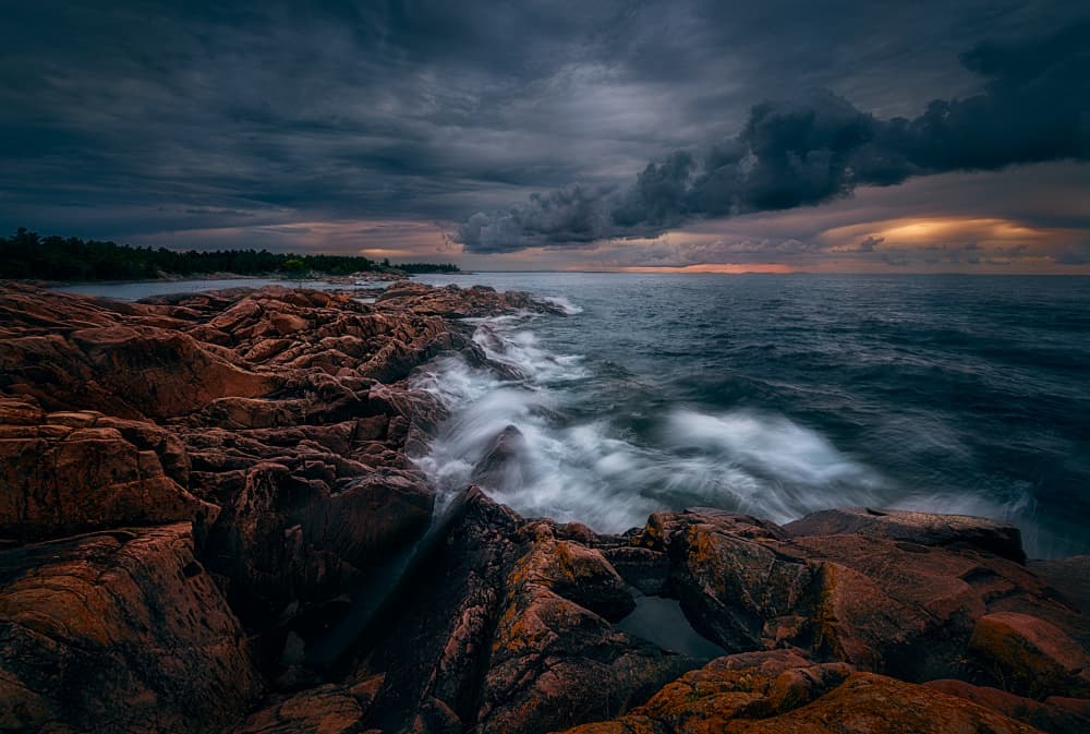 Dramatic Coastal Twilight by Ben.C.L — canvas wall art