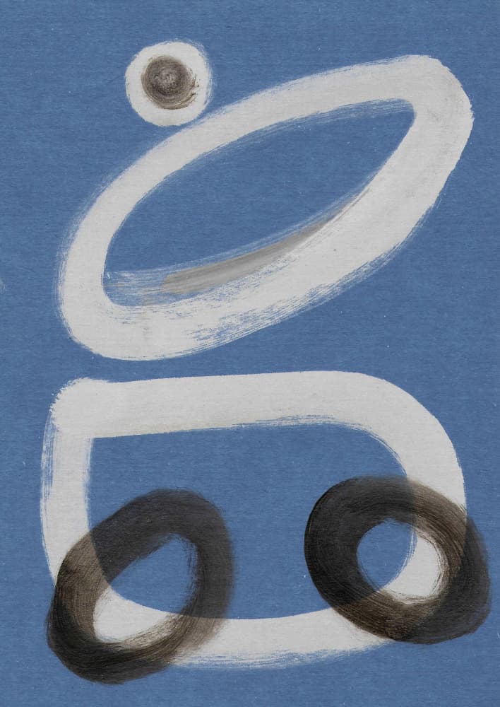Blue Abstract Shapes by Santhosh ch — canvas wall art