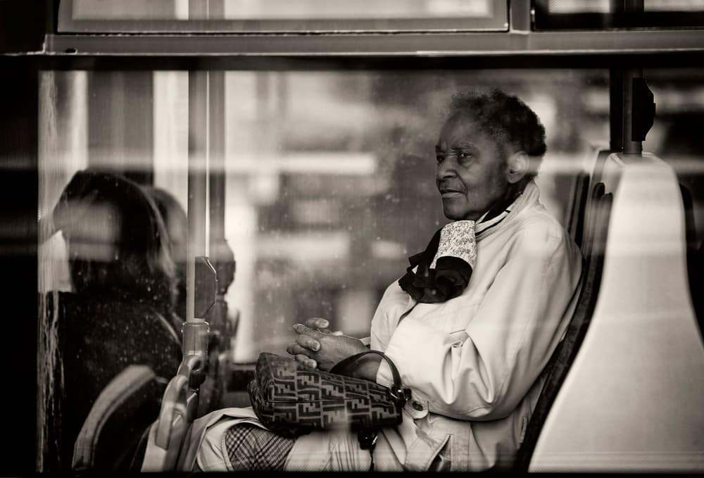 Thoughtful Bus Ride by Julien Oncete — canvas wall art