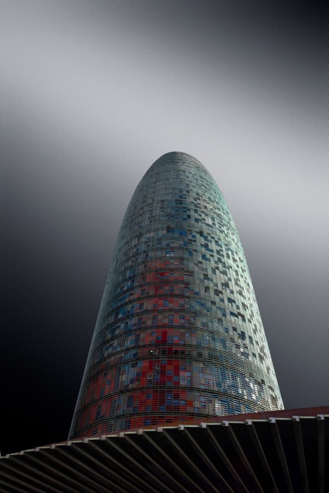 Striking Barcelona Tower by Jorge Pimenta — canvas wall art