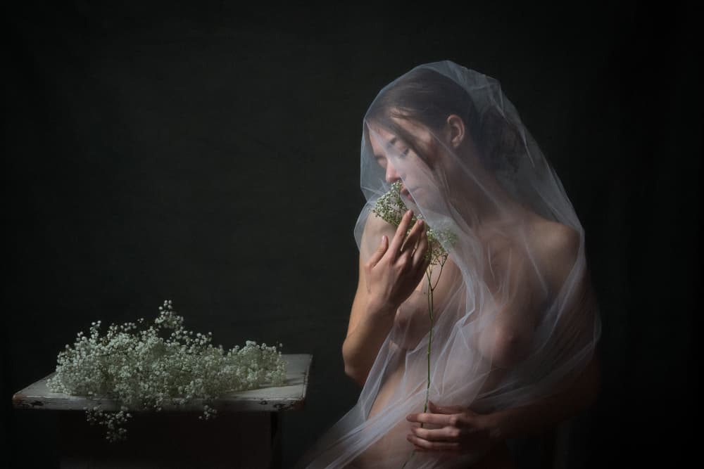 Ethereal Woman With Flowers by Ruth Franke — canvas wall art