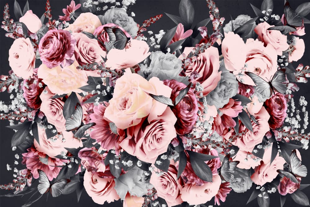Dark Floral Elegance by Sue Skellern — canvas wall art