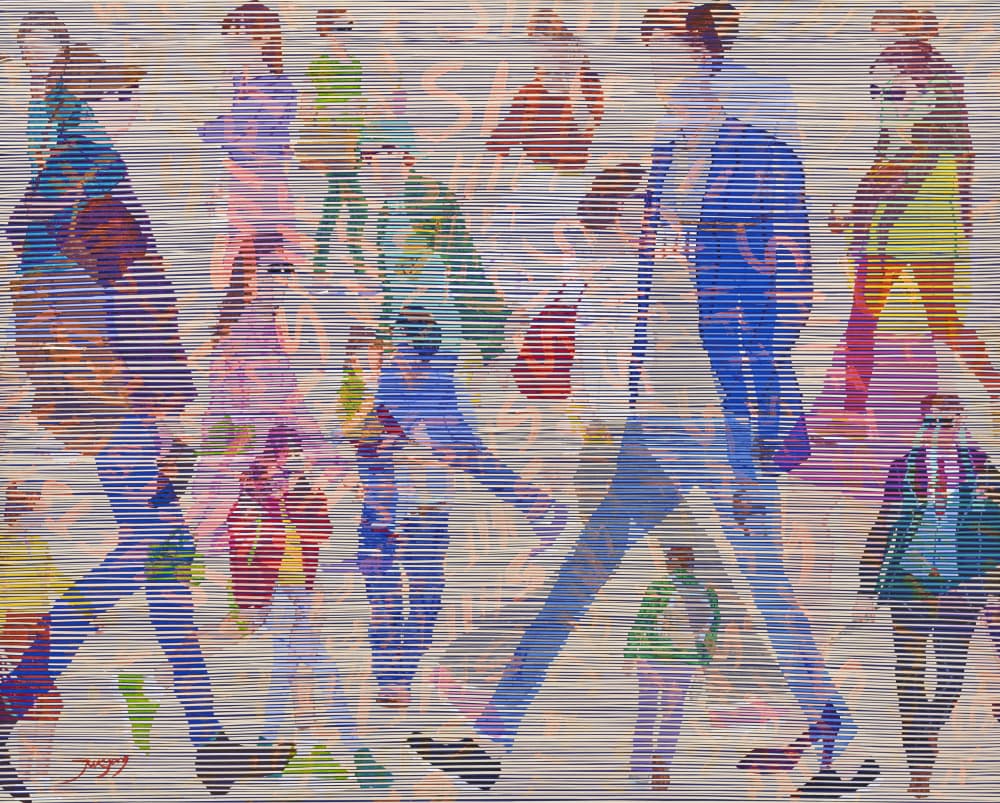 Abstract City Walkers by Jukyong Park — canvas wall art