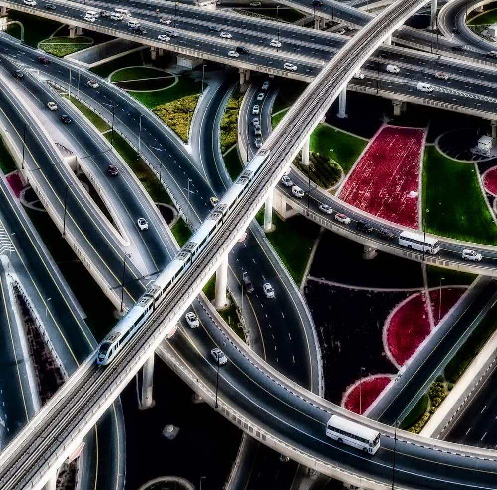 Elevated City Interchange by Andreas Agazzi — canvas wall art