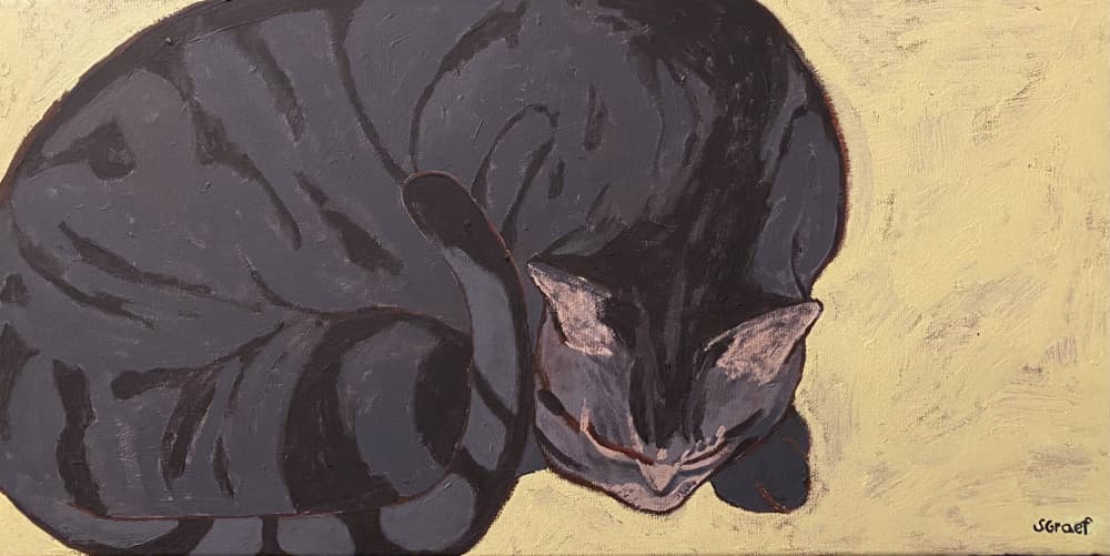 Sleeping Cat by Sue Graef — canvas wall art