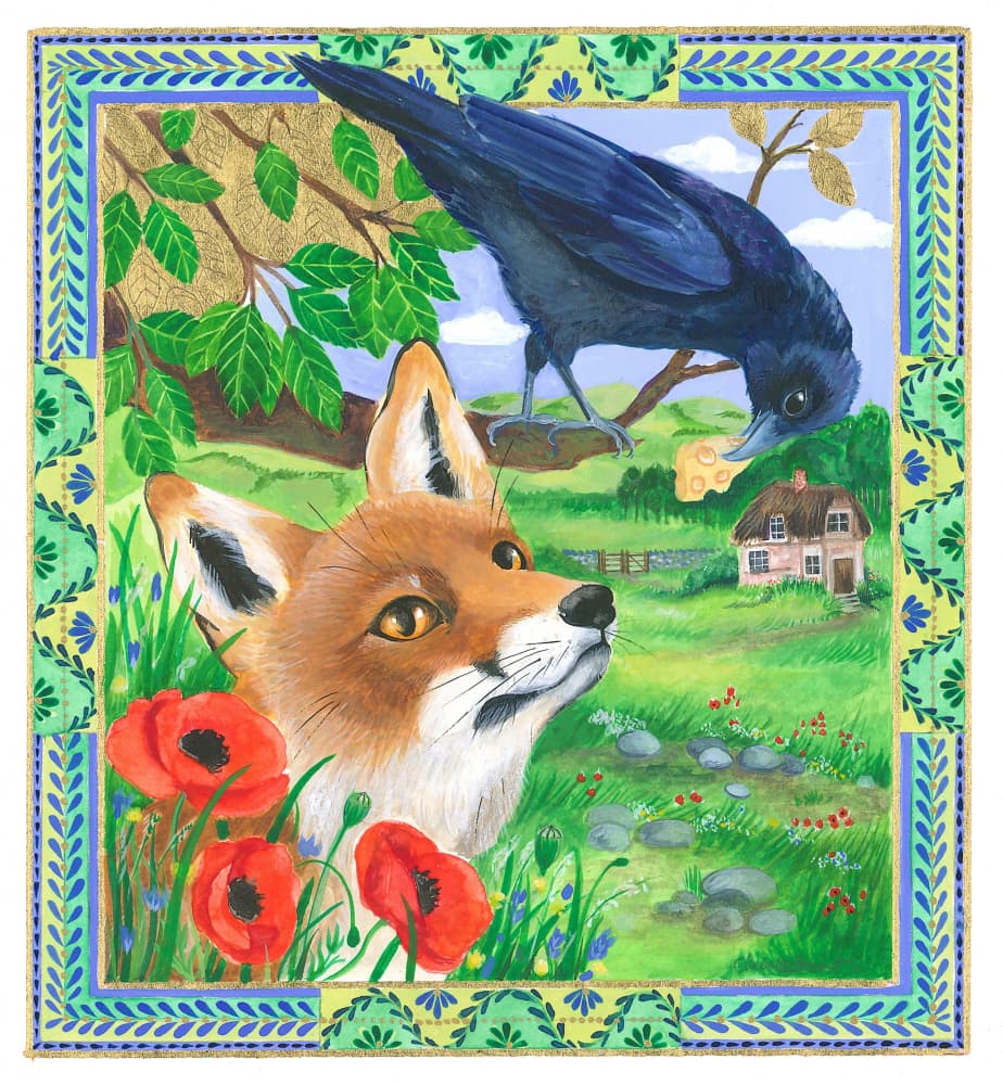 Fox and Crow Tale by Isabelle Brent — canvas wall art