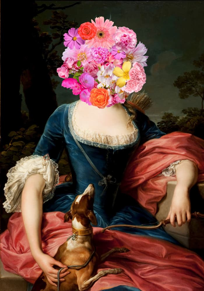 Lady with Floral Head by Athene Fritsch — canvas wall art