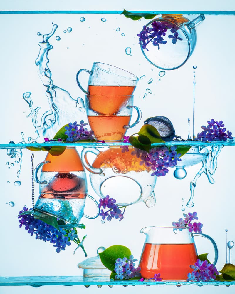 Floating Tea Splash by Dina Belenko — canvas wall art