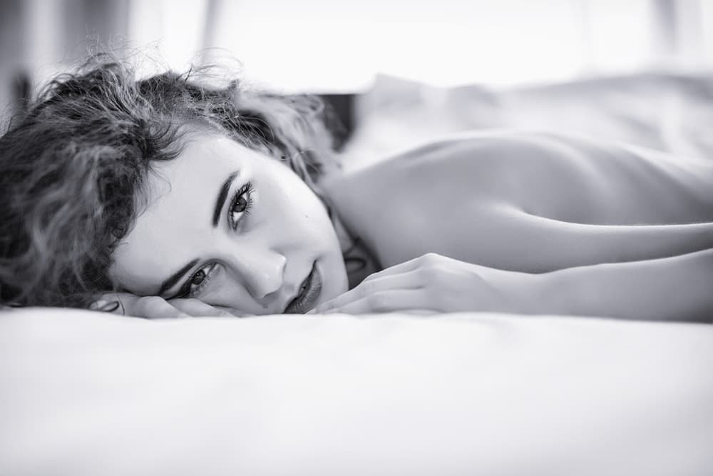 Serene Woman In Bed by Fabrizio Micheli — canvas wall art