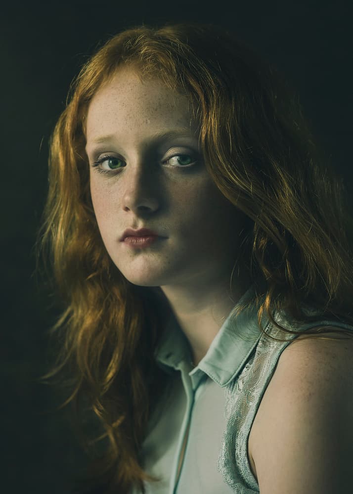 Pensive Redhead Portrait by Jacob Tuinenga — canvas wall art